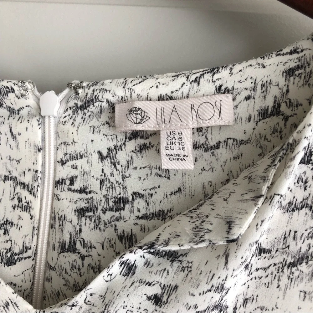 Lila Rose Black and White Shift Dress - Picture 2 of 5